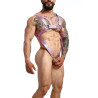 MOB Eroticwear Harnais Cross Cockring Dngeon Rose